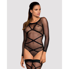 Бодистокинг Obsessive Bodystocking G320 S/M/L, чулки, боди, декор в виде линий
