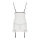 Сорочка прозрачная с пажами Passion ORIHIME CHEMISE L/XL, white, трусики, стрэпы