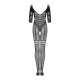 Сетчатый бодистокинг с имитацией подвязок Obsessive Bodystocking G329  XL/XXL, black, с доступом