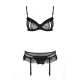Сексуальный комплект с поясом для чулок Passion LOVELIA SET S/M, black