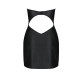 Мини-платье из экокожи Passion CELINE CHEMISE S/M, black, шнуровка, трусики в комплекте
