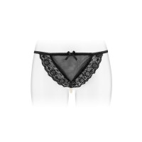 Трусики-стринги с жемчужной ниткой Fashion Secret KATIA Black