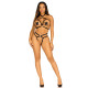 Стрепы-портупея с чокером Leg Avenue Satin elastic harness teddy, One size, Black