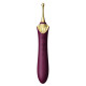 Мультифункциональный вибратор Zalo — Bess 2 Velvet Purple, 4 насадки, подогрев