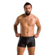 Мужские кожаные боксеры с молниями Passion 049 SHORT MATT XXL/XXXL Black