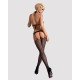 Сетчатый бодистокинг с имитацией топа, пояса и чулок Obsessive Bodystocking N108 S/M/L, черный, комб