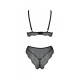 Комплект Passion AMBERLY SET black, XXL/XXXL, бралетт и трусики бразилиана