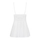 Сатиновый пеньюар с кружевом Obsessive 810-BAB-2 babydoll & thong L/XL, белый, пеньюар, танга