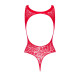 Ажурный бодистокинг с эффектом шнуровки Obsessive B120 teddy red S/M/L, красный (мятая упаковка!!!)