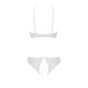 Комплект із бра, трусиків з ажурним декором та відкритим кроком Passion URSULA SET S/M, white