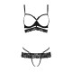 Комплект белья Passion Exclusive SARIA SET OpenBra XXL/XXXL, blac, стрэпы, откртый лиф, стринги