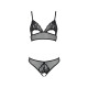 Комплект из браллета с ажурным лифом и открытыми трусиками Passion CHRISTA SET Open Bra L/XL black