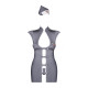 Эротический костюм стюардессы Obsessive Stewardess 3 pcs costume grey L/XL, серый, платье, стринги, 