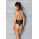 Еротичне боді Passion TRISHA BODY, L/XL, black, з відкритими чашками