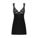 Сорочка бэби-долл с кружевом на груди Obsessive Donna Dream babydoll M/L Black, стринги
