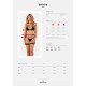 Комплект белья Obsessive Selinne 3-pcs set XS/S Black, бюстгальтер, стринги пояс для чулок