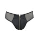 Мужские слипы на молнии Passion 042 SLIP TIMMY L/XL Black, экокожа, сетка