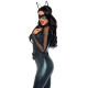 Эротический костюм супергероя-кошечки Leg Avenue Wicked Kitty L, комбинезон, пояс, маска, ушки