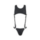 Мужское кожаное боди Passion 056 ADAM XXL/XXXL Black, заклепки