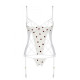 Корсет с подвязками, стринги Passion LOVELIA CORSET XXL/XXXL, white