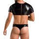 Комплект мужского белья под латекс Passion 057 SET PETER XXL/XXXL Black, кроп-топ, стринги
