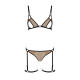Эротический комплект нижнего белья Passion GABI SET L/XL beige, трусики с гартерами