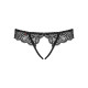 Кружевные танга с доступом Obsessive Contica crothchles thong L/XL, черные