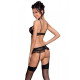 Сексуальный комплект с поясом для чулок Passion LOVELIA SET XXL/XXXL, black