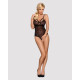 Кружевное боди с доступом Obsessive 818-TED-1 teddy M/L, черное