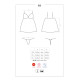 Сатиновый пеньюар с кружевом Obsessive 810-BAB-2 babydoll & thong L/XL, белый, пеньюар, танга