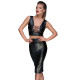 Юбка-карандаш со шнуровкой Noir Handmade F152 Powerwetlook pencil skirt, M, с мокрым эффектом