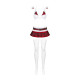 Эротический костюм школьницы с мини-юбкой Obsessive Schooly 5pcs costume S/M, бело-красный, топ, юбк