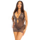 Платье Leg Avenue Lurex Rhinestone Keyhole Halter Dress One Size Black/Silver