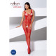 Бодістокінг Passion BS069 red, комбінезон, імітація панчох і боді