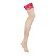 Чулки под пояс с широким кружевом Obsessive Lacelove stockings XL/2XL
