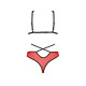 Комплект белья Passion PEONIA SET S/M red, бра, трусики