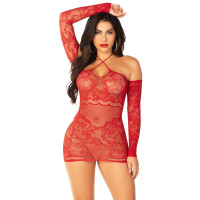 Сукня Leg Avenue Seamless Off The Shoulder Mini Dress One Size, Red