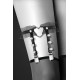 Гартер на ногу Bijoux Pour Toi - WITH HEART AND SPIKES Black, сексуальная подвязка с сердечком