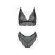 Комплект Passion AMBERLY SET black, S/M, бралетт и трусики бразилиана
