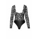 Боди Noir Handmade F296 Psyche bodysuit of lace and wetlook - XL