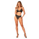 Комплект белья Obsessive Natilya 2-pcs set XS/S, black, бюстгальтер, трусики
