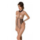 Эротическое боди Passion TRISHA BODY, S/M, beige, с открытыми чашками
