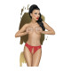 Трусики-тонг Penthouse Naughty Valentine S/M Red, кружево, открытый доступ к интимным зонам