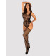 Бодистокинг Obsessive Bodystocking G324 XL/XXL black, силуэтный рисунок