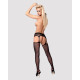 Сетчатые чулки-стокинги с кружевным поясом Obsessive Garter stockings S307 XL/XXL, черные, имитация 