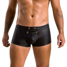 Мужские кожаные боксеры с клапаном Passion 050 SHORT PATRICK XXL/XXXL Black