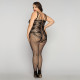 Бодистокинг на все тело с сеткой и кружевом Size Plus Black