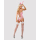 Эротический костюм зайки Obsessive Bunny suit 4 pcs costume pink L/XL, розовый, топ с подвязками, тр