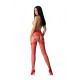 Эротические колготки-бодистокинг с ажурным поясом Passion S027 One Size, red, открытый доступ