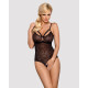 Кружевное боди с доступом Obsessive 818-TED-1 teddy M/L, черное